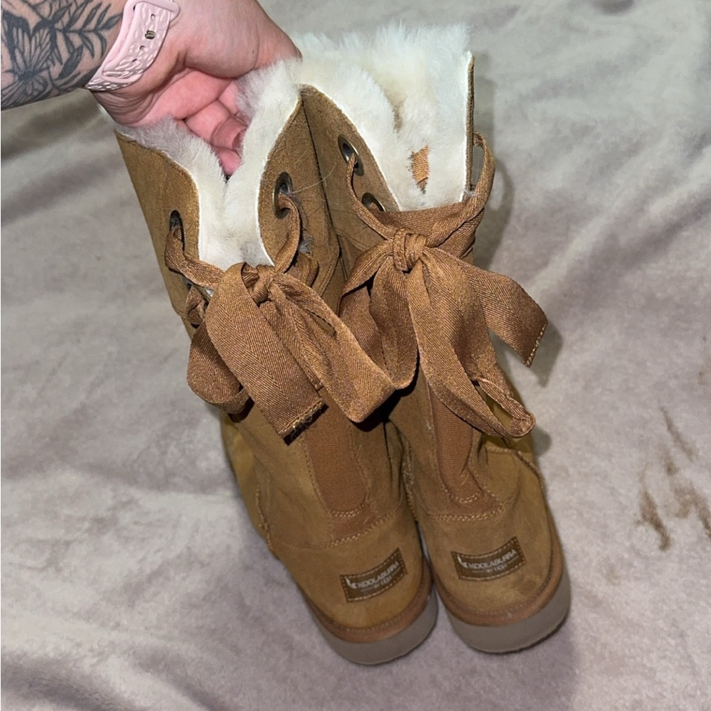 UGG Tan Winter Boots with Cream Fur Lining